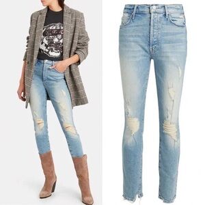 MOTHER The Super Stunner Ankle Jean Say Amen, Again! Blue Size 25